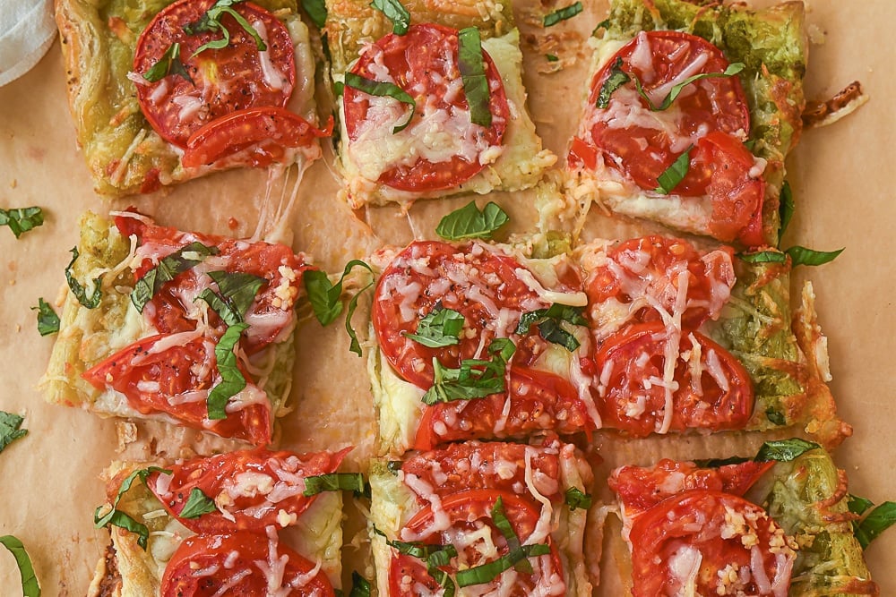 squares of tomato tart
