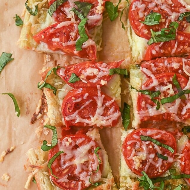 squares of tomato tart