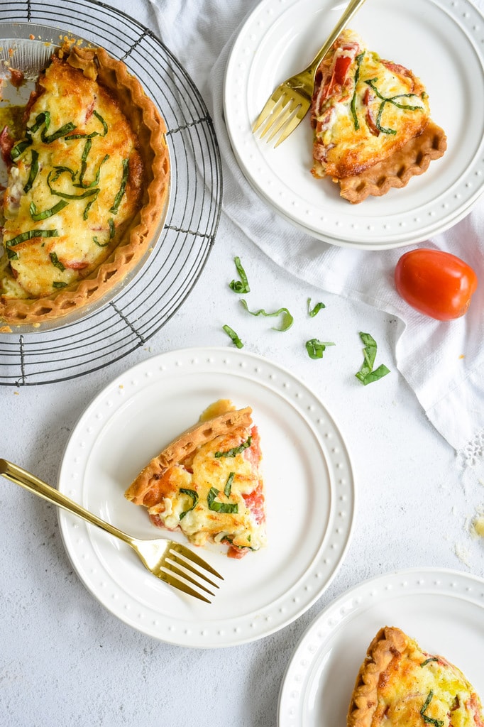 Sliced tomato tart