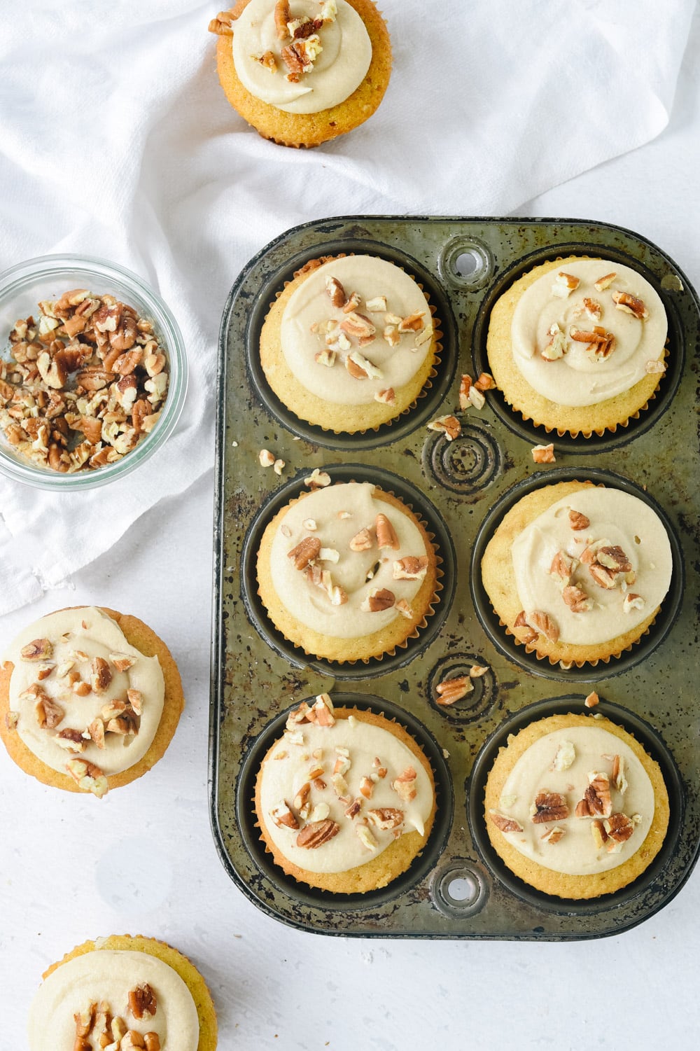 spice cupcakes in a muffin tin