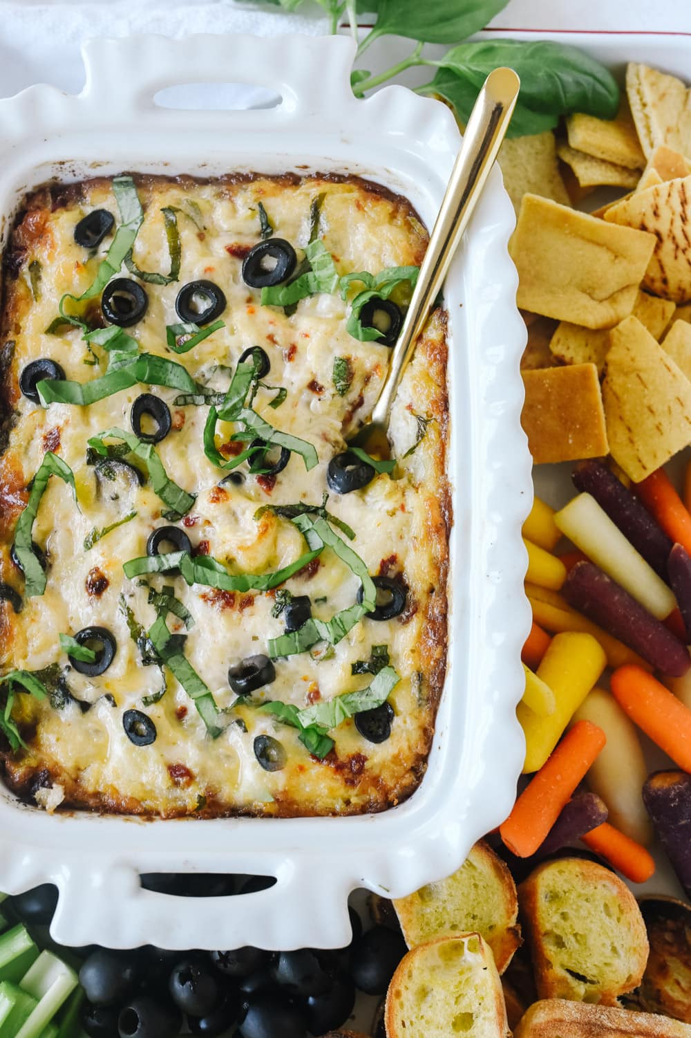 Warm Olive artichoke dip and bread