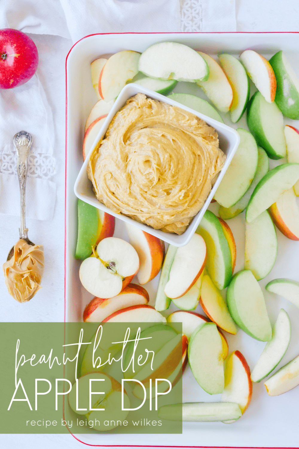 peanut butter dip with apples