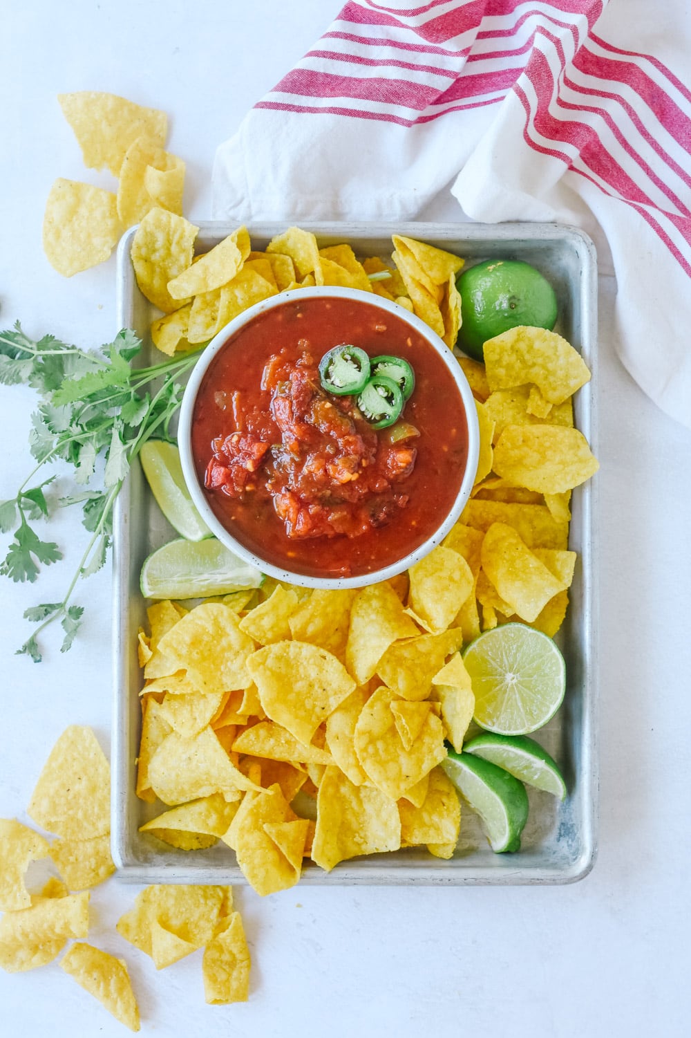 Instant Pot Salsa with chips