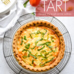 tomato basil tart on a cooling rack