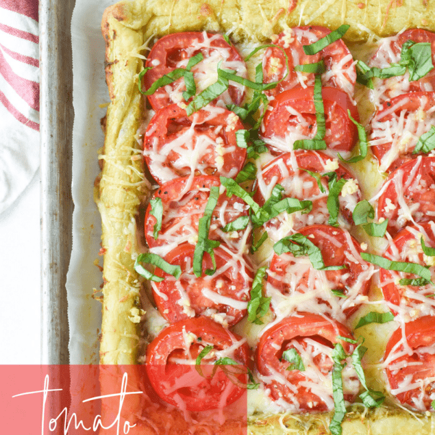 entire tomato tart made out of puff pastry