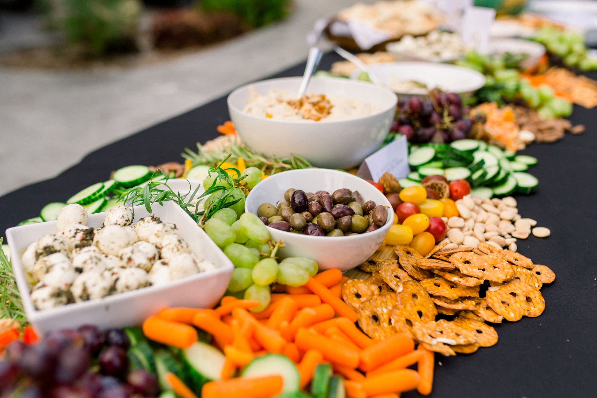 view of a wedding grazing table