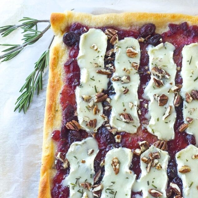 Cranberry Brie pizza with pecans