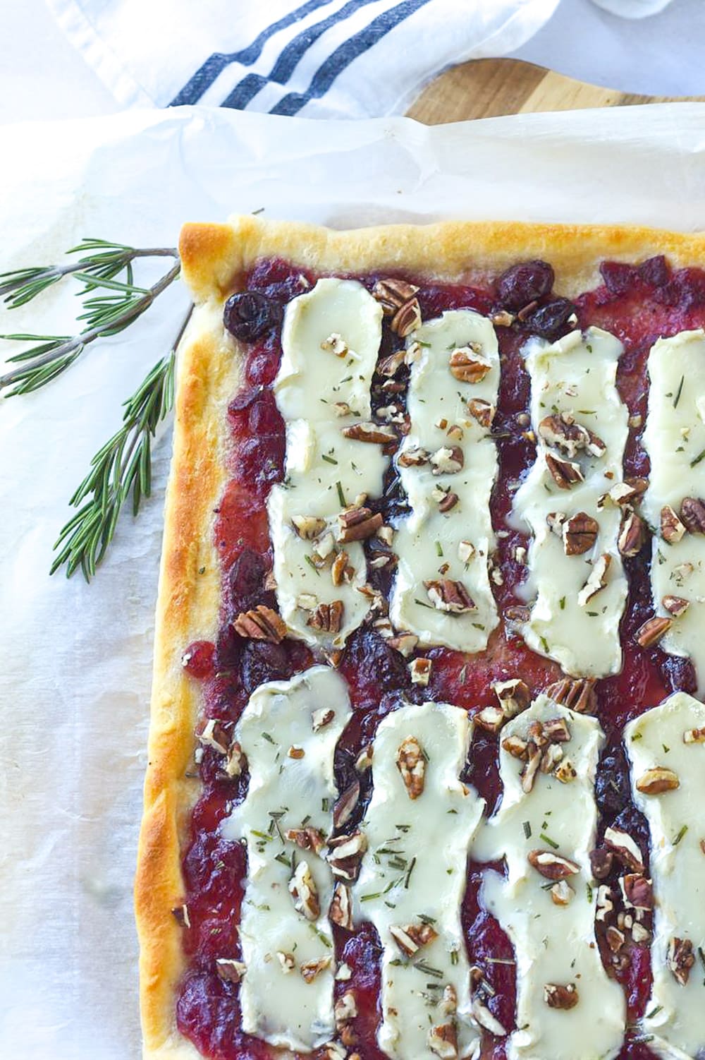 Cranberry Brie Cranberry Brie pizza with pecans