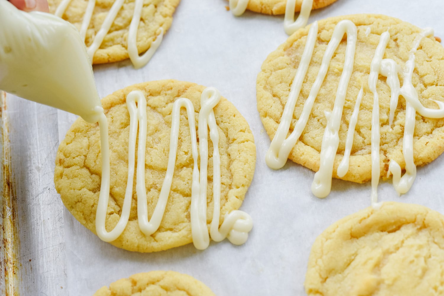 drizzling maple sugar cookies
