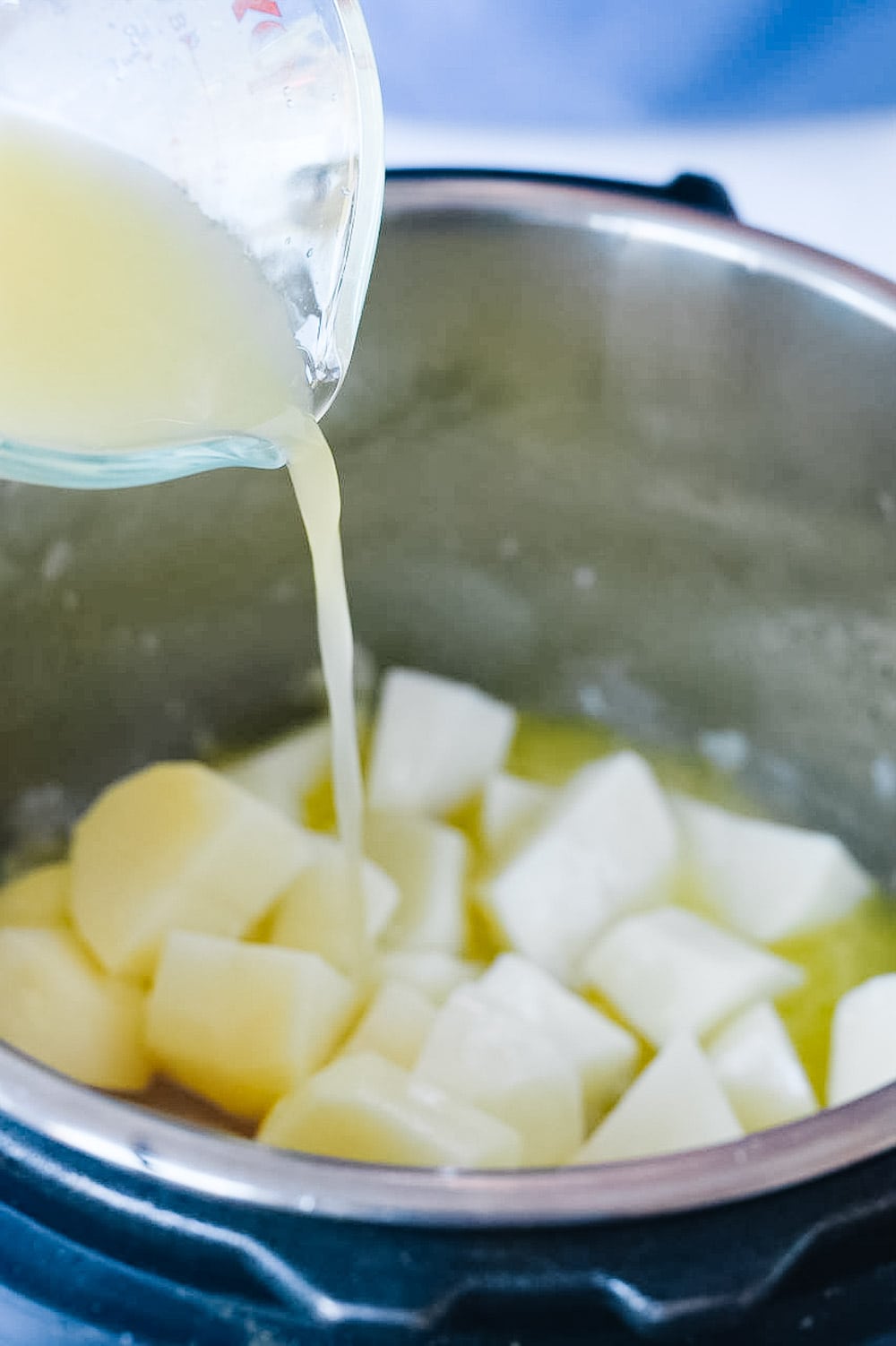 peeled potatoes in the instant pot