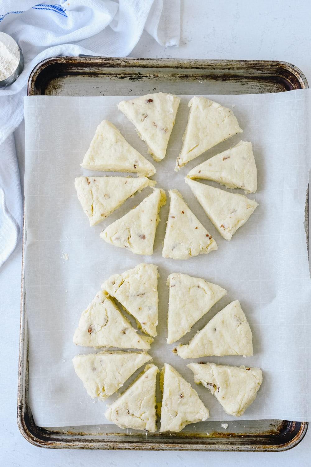 scone dough ready for oven