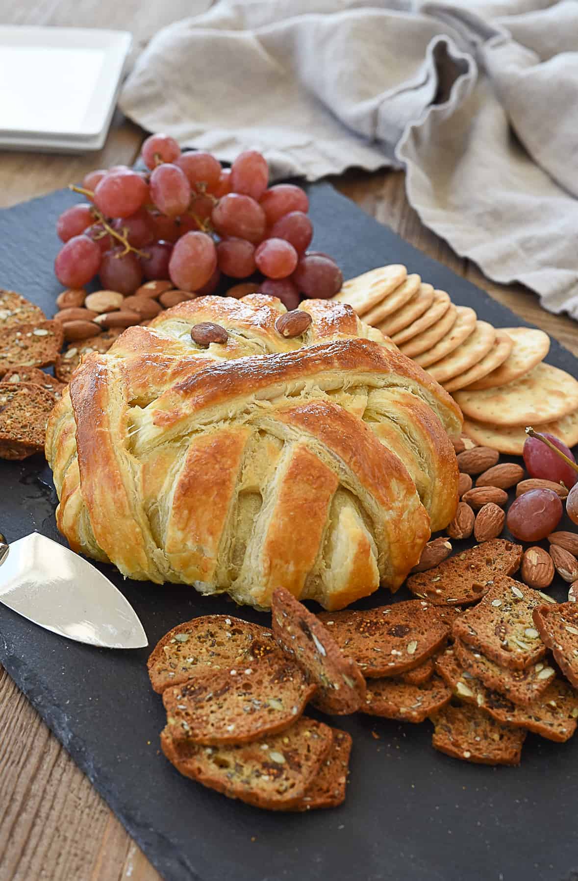 mummy brie on cheese board