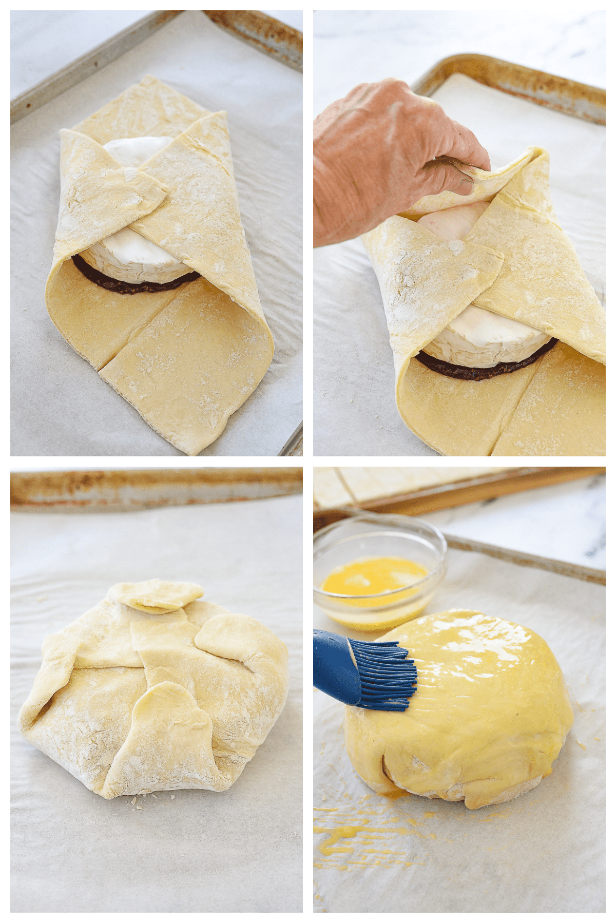 wrapping brie in puff pastry