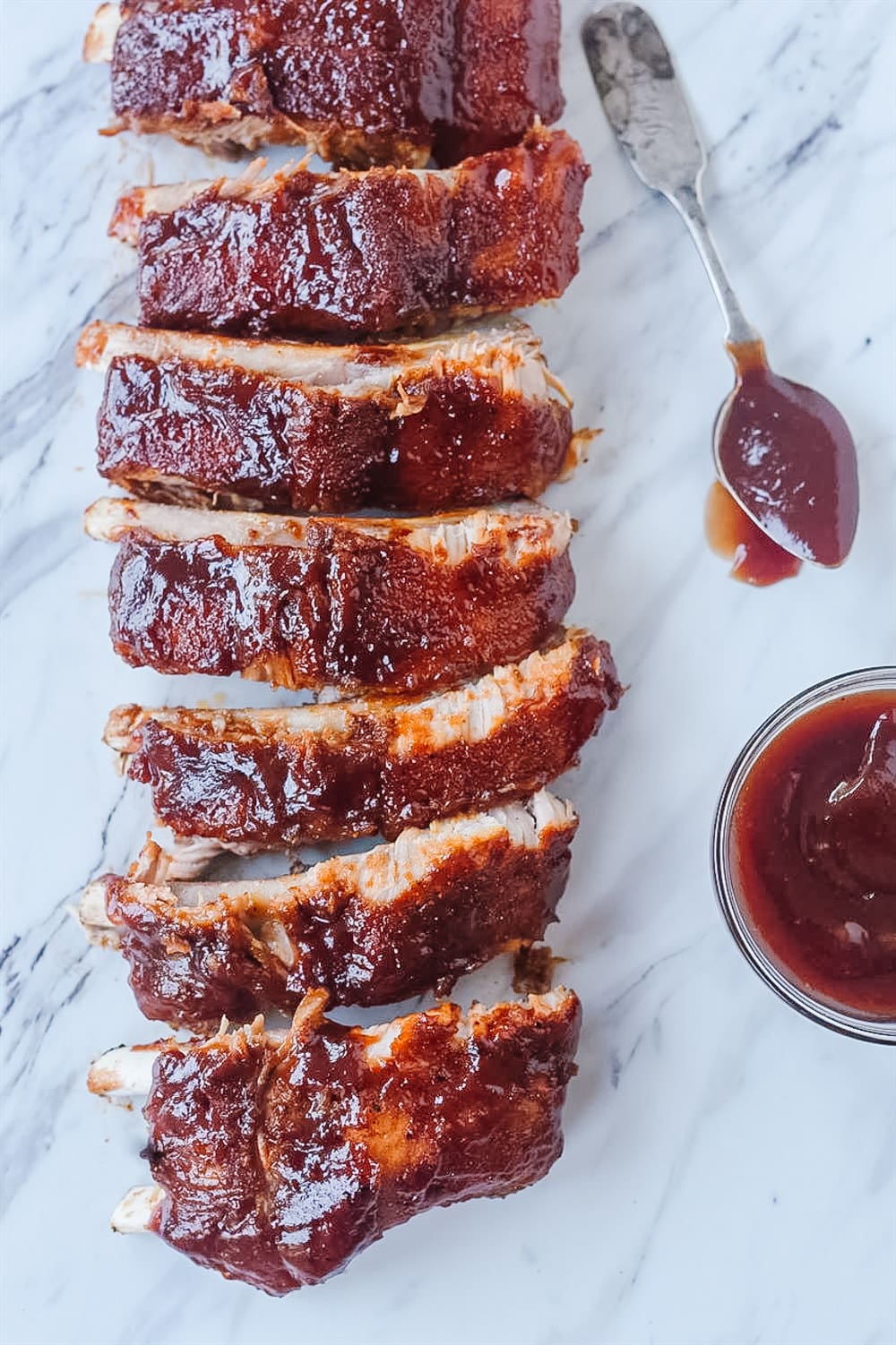 Instant Pot baby back ribs on the counter