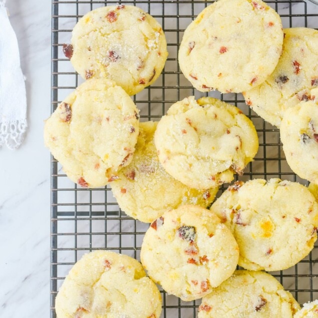 Cranberry Orange Cookies on a cooling rack