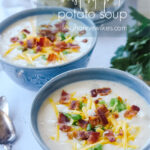 two bowls of instant pot potato soup