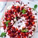 pavlova wreath with berries