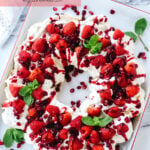 pavlova wreath with berries