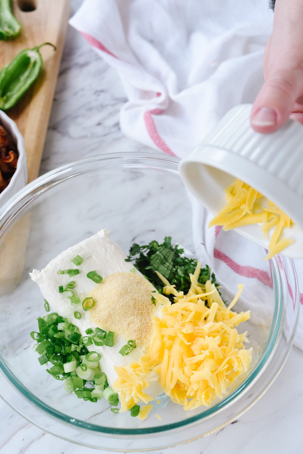 jalapeno popper ingredients in a bowl