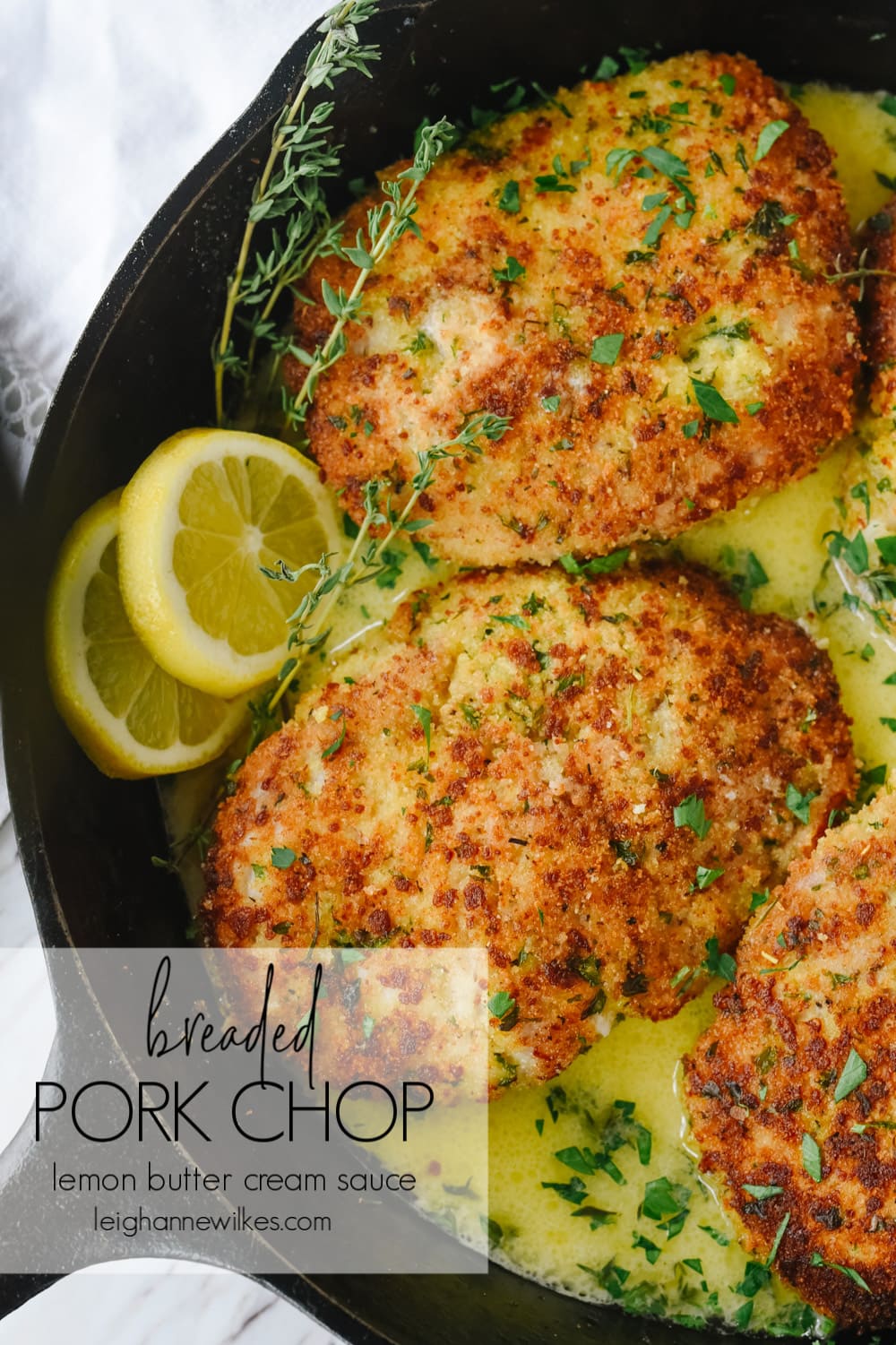 Breaded Pork Chops with Lemon Butter Sauce | by Leigh Anne Wilkes