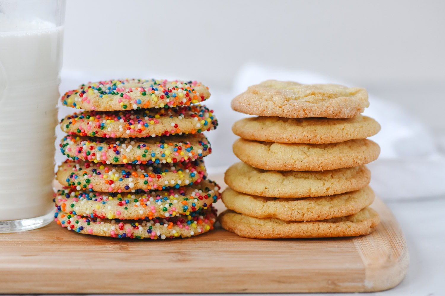 two piles of sugar cookies