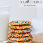 stack of sugar cookies and a glass of milk