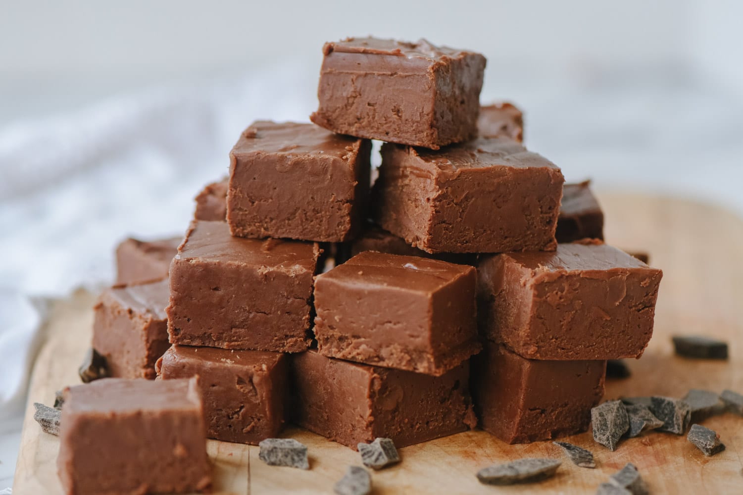 stack of chocolate fudge