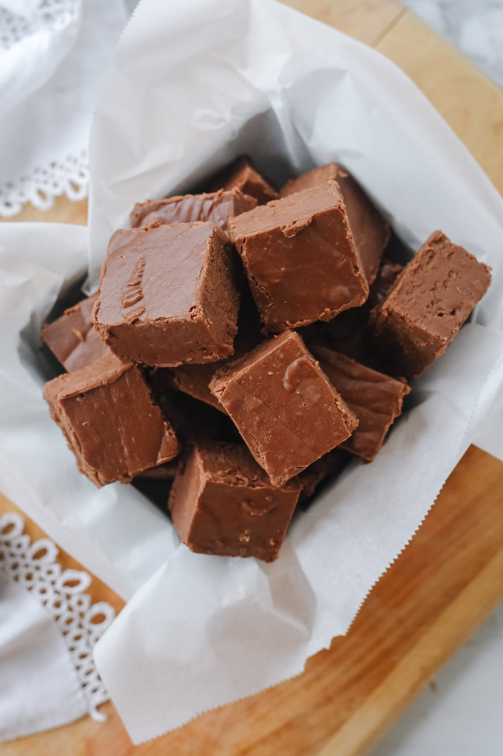 overhead of chocolate fudge