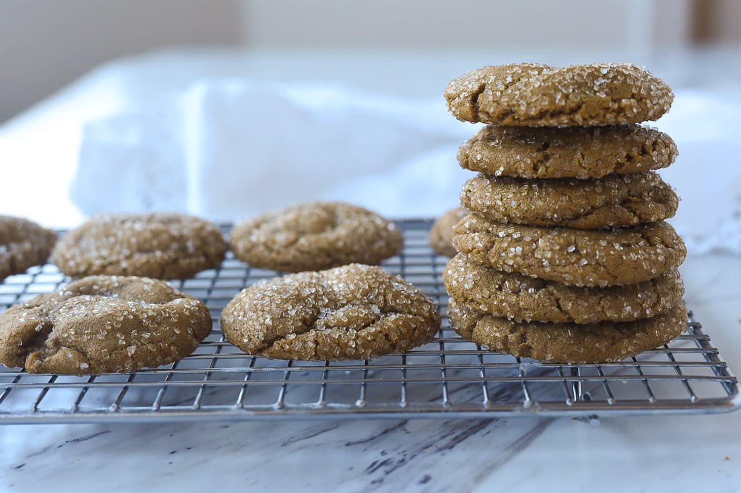 gingersnaps on a cooling rack