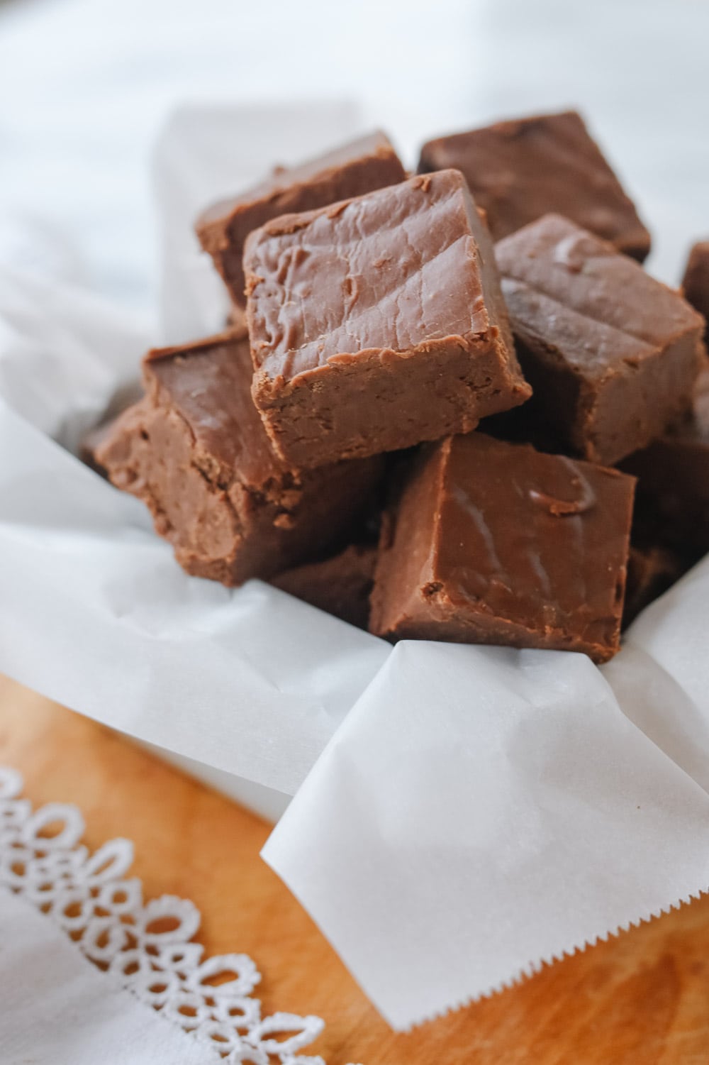 chocolate fudge in a dish