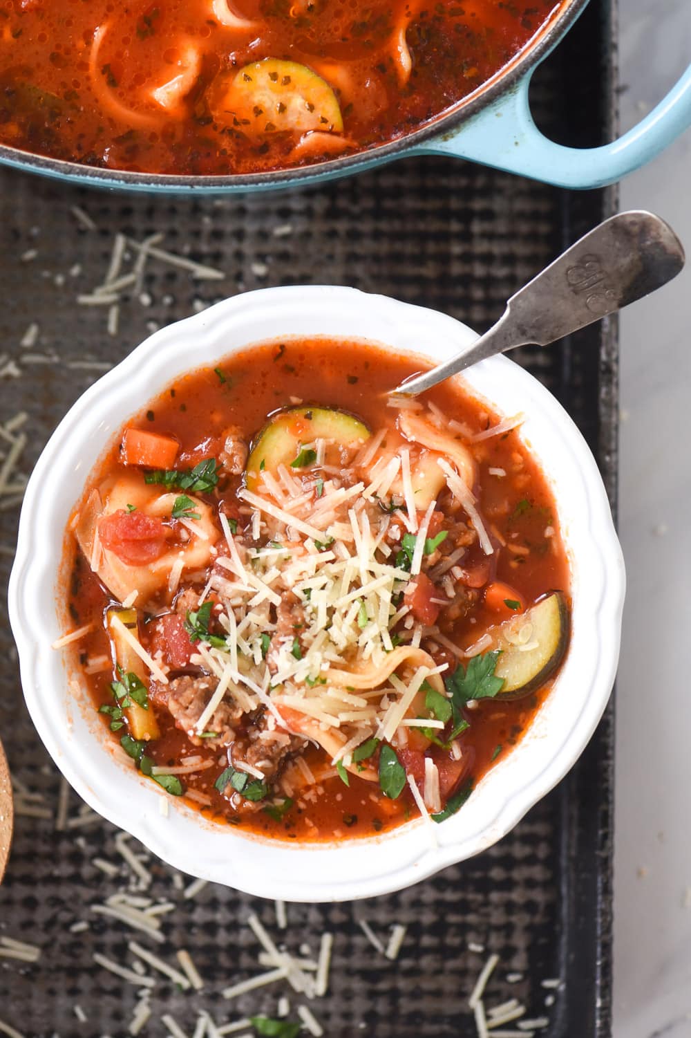 white of sausage tortellini soup