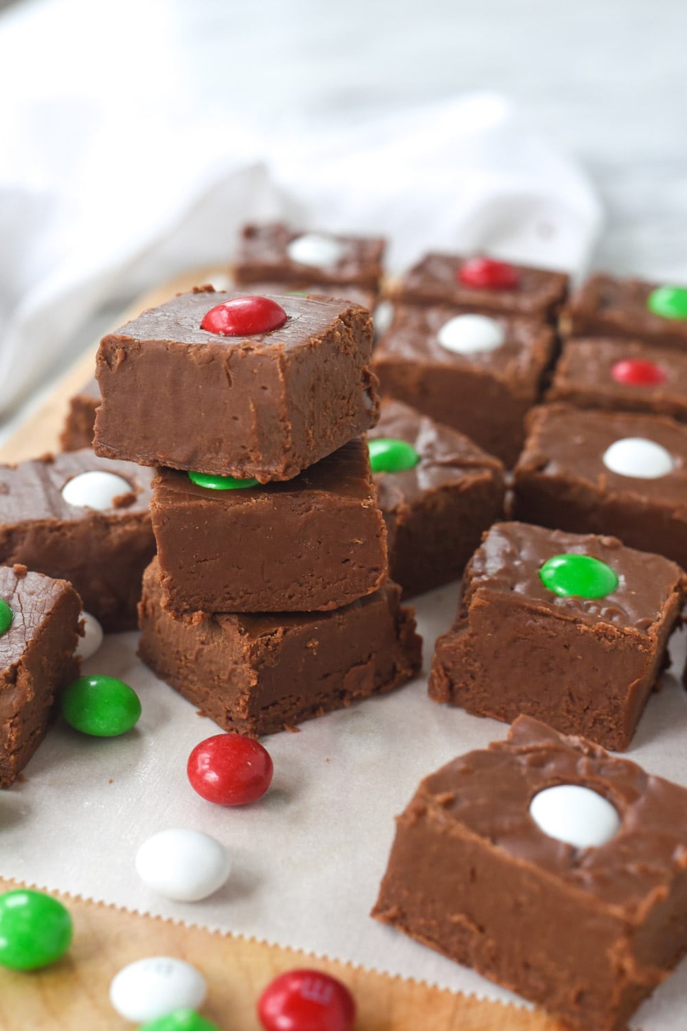 stack of holiday fudge