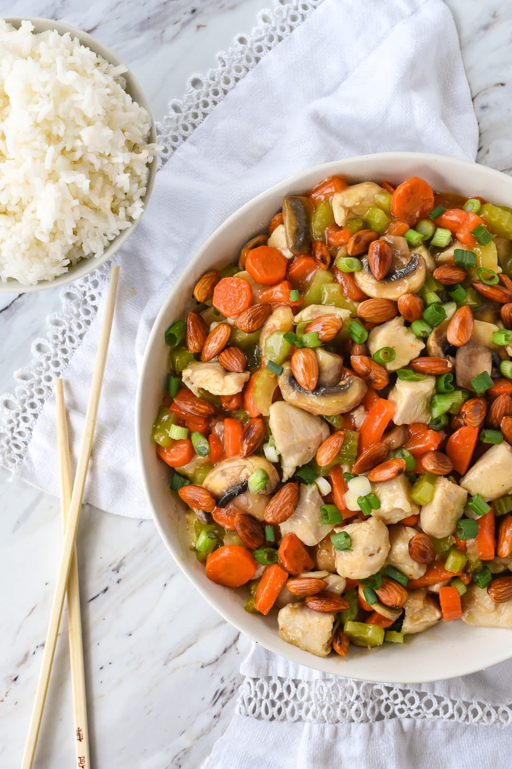 ALmond Chicken in a bowl