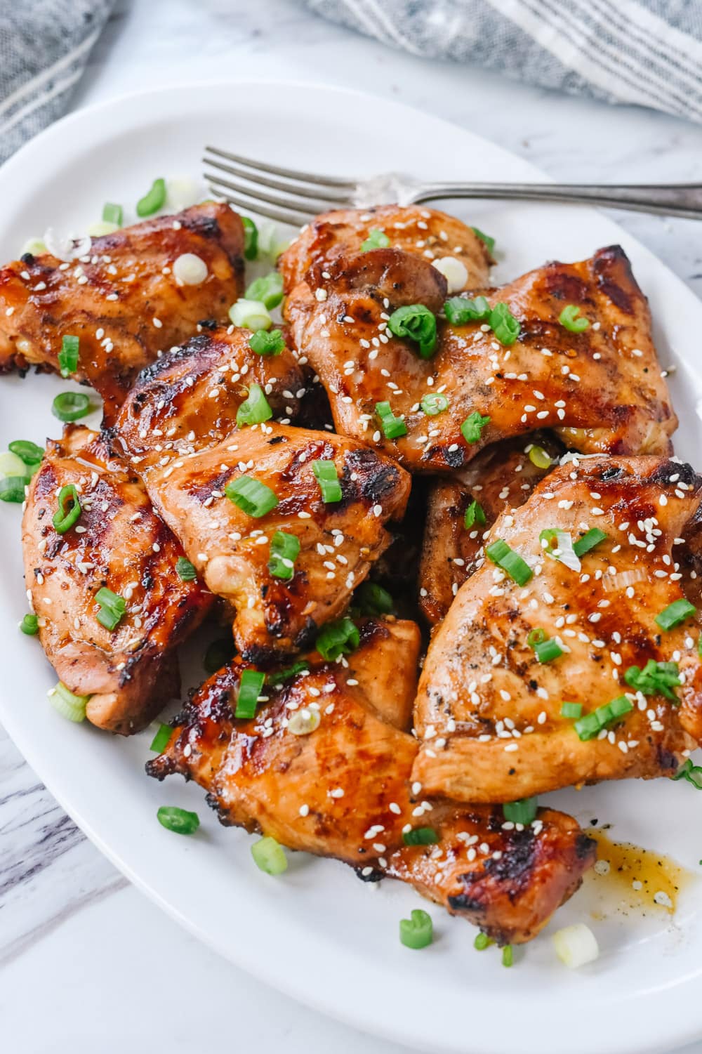 grilled bbq chicken on a platter