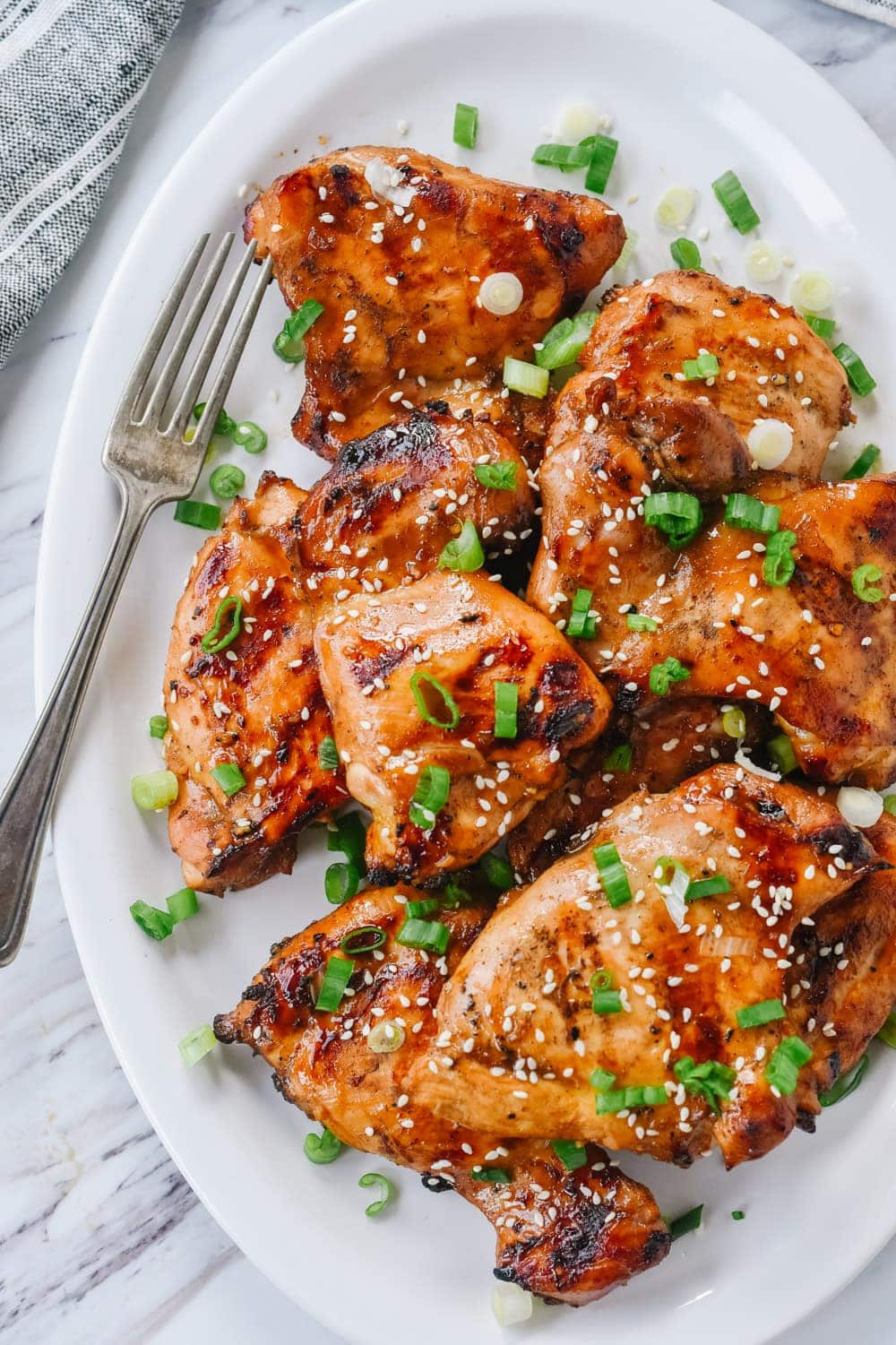plate of asian bbq chicken