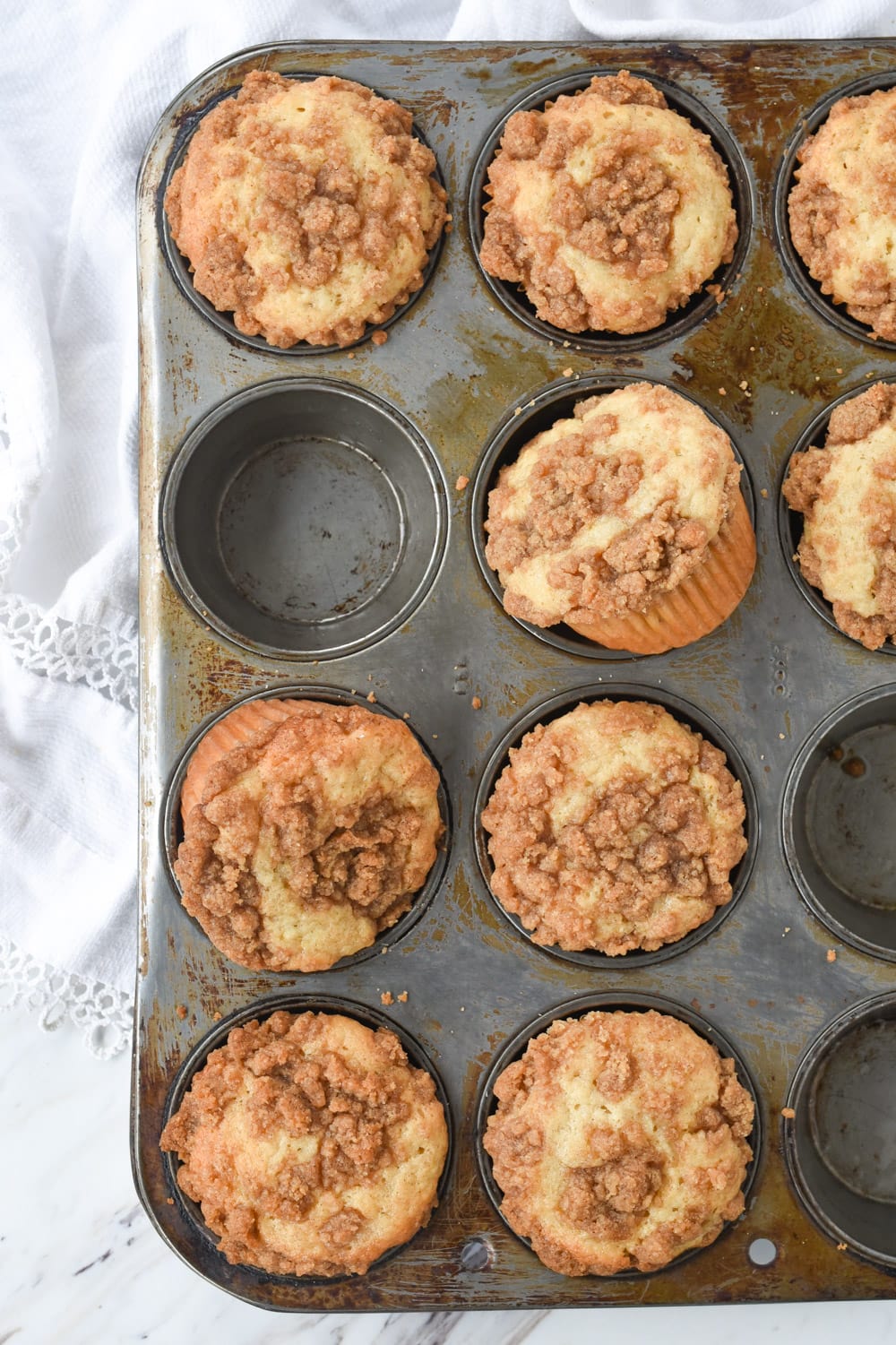 banana muffins in a muffin tin