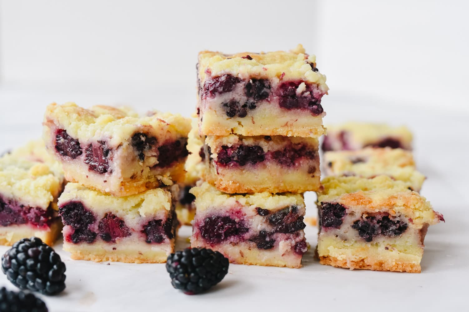 stack of blackberry pie bars