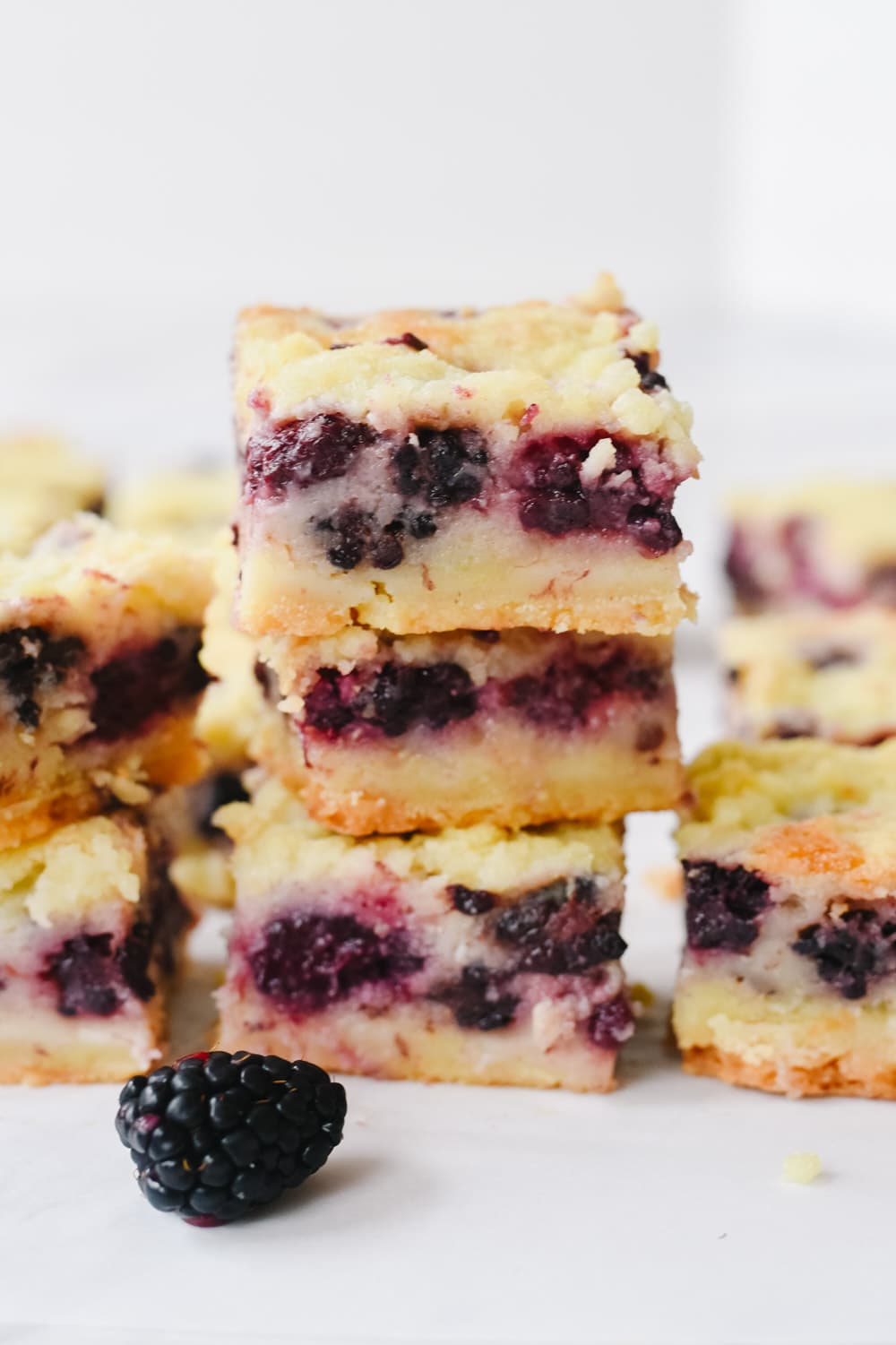 stack of blackberry pie bars