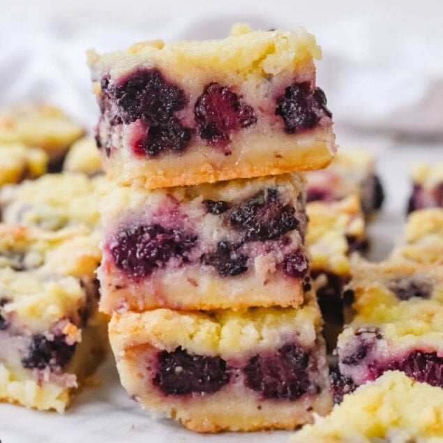 stack of blackberry pie bars