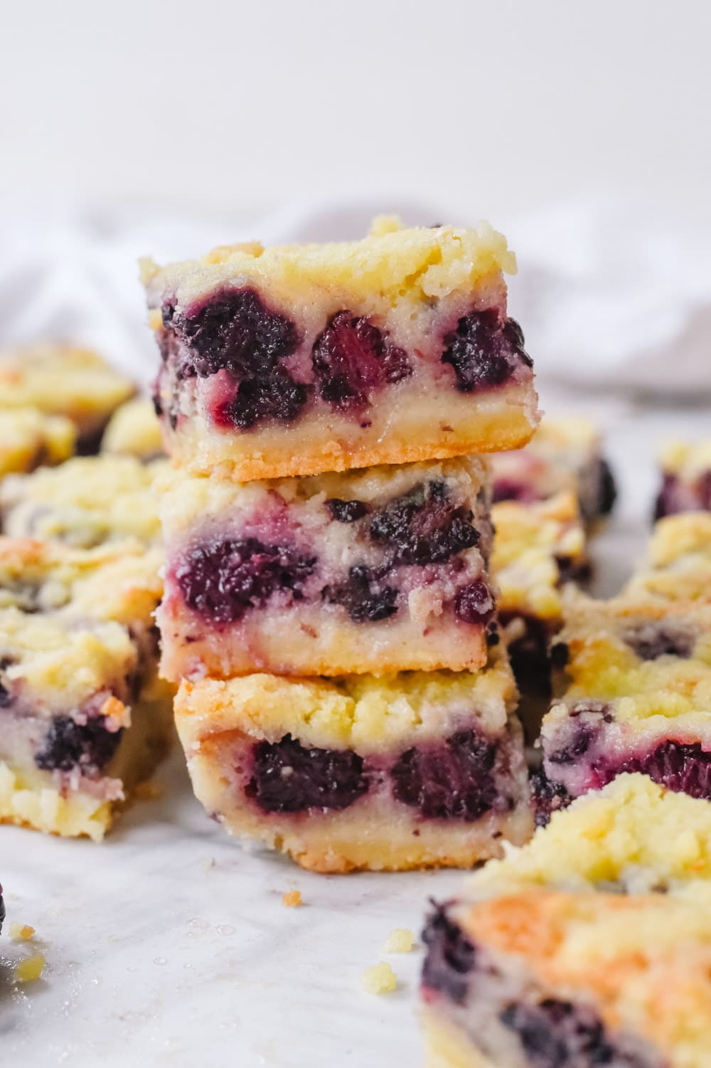 stack of blackberry pie bars