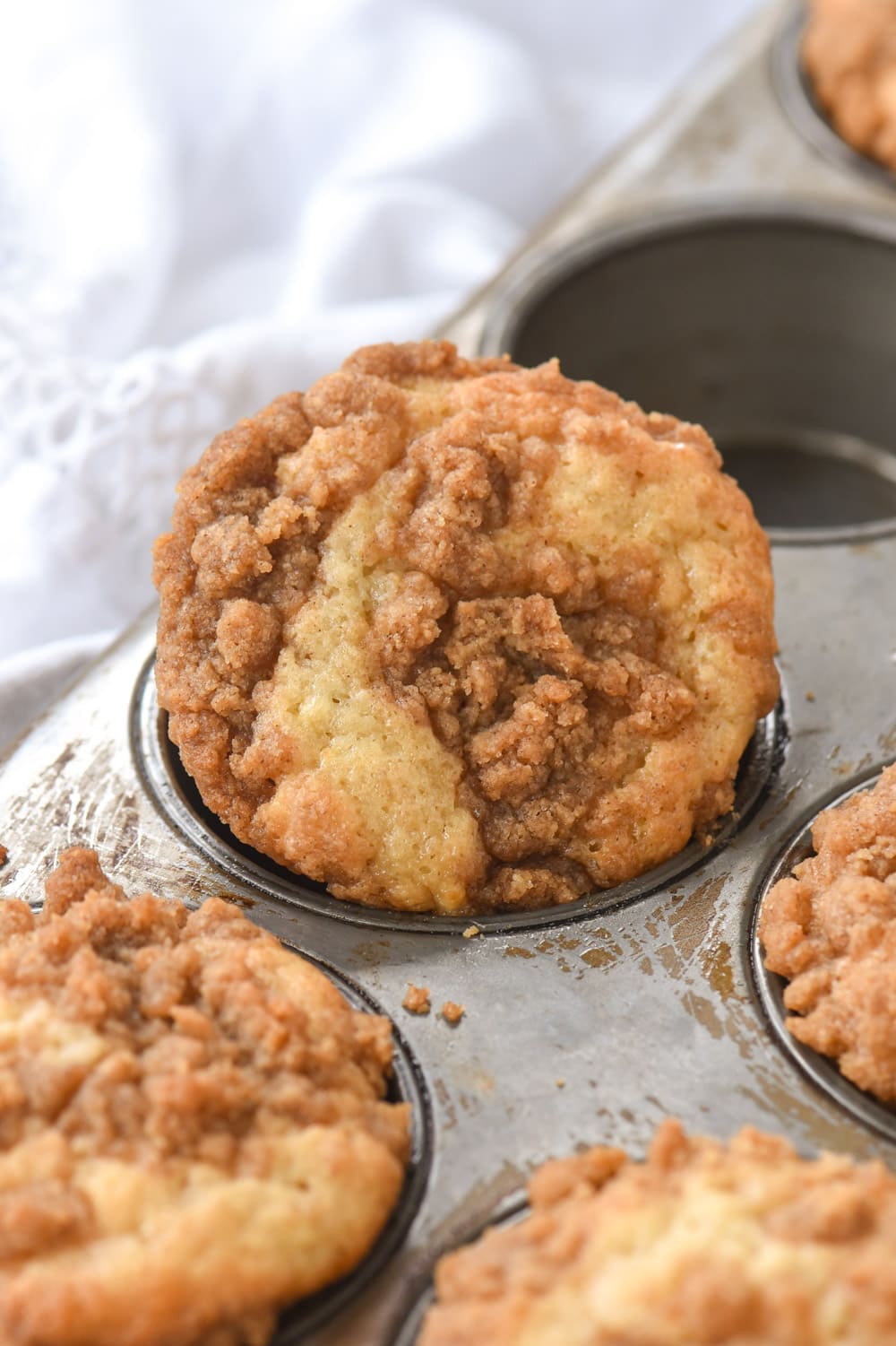 close up of banana muffin