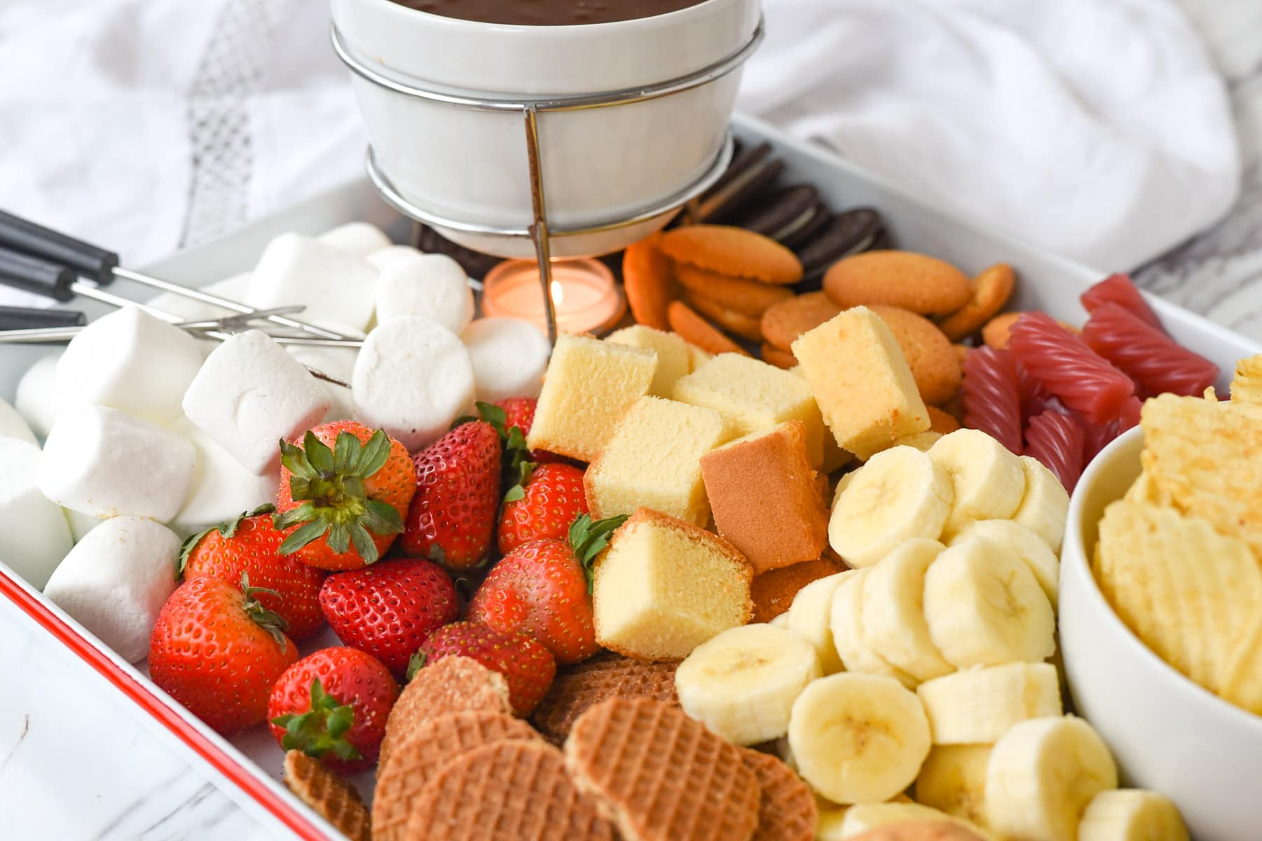 fondue dippers on a tray