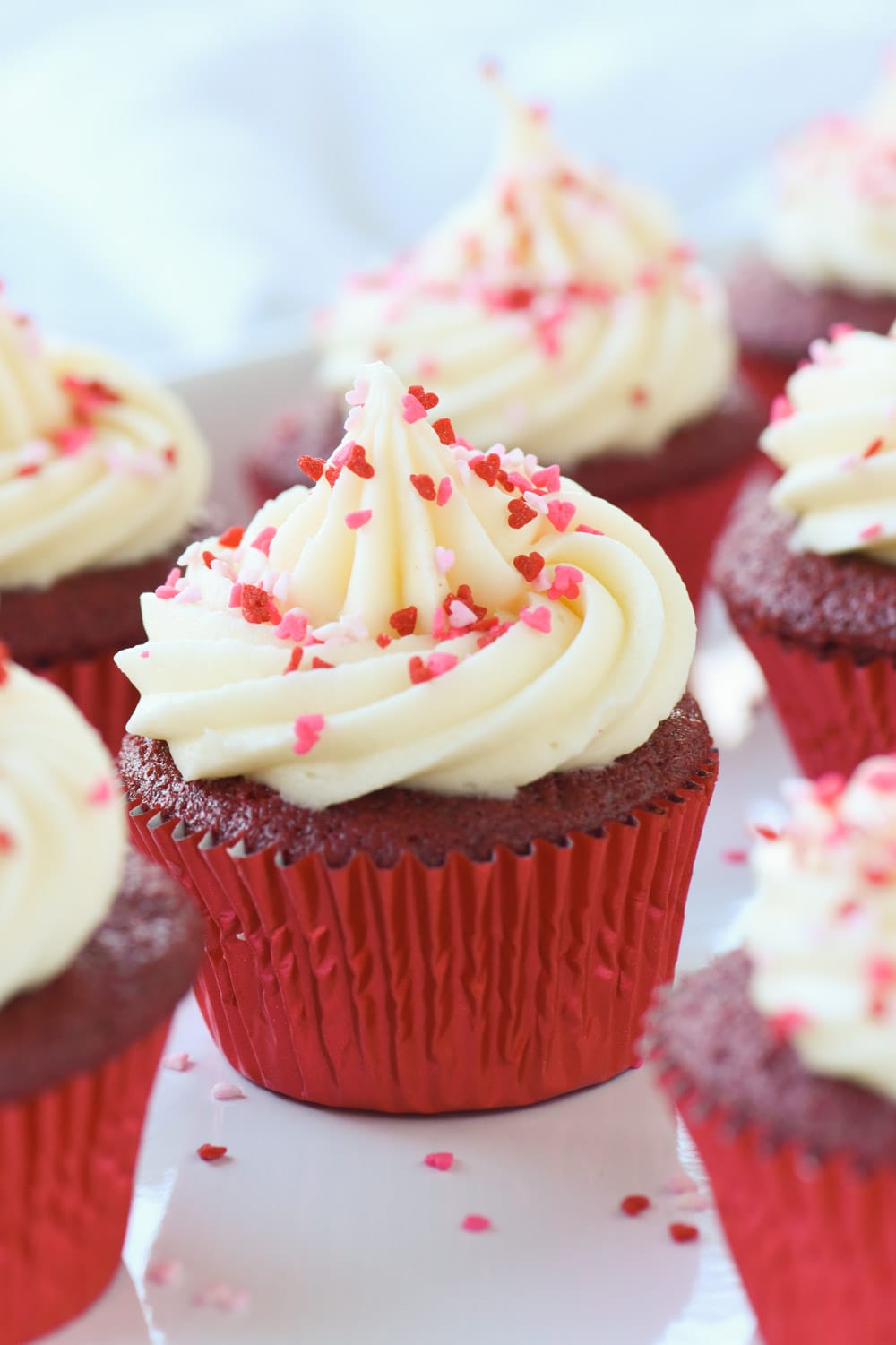 red velvet cupcake with cream cheese frosting