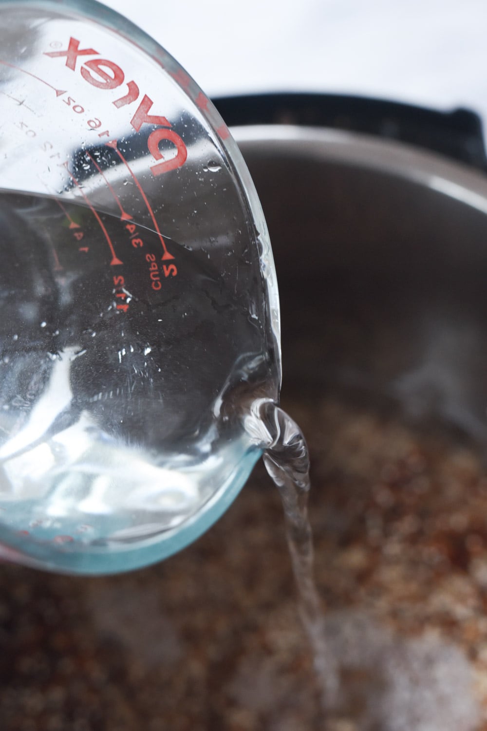 Adding water to instant pot quinoa