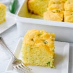 slice of jalapeno cornbread on a plate