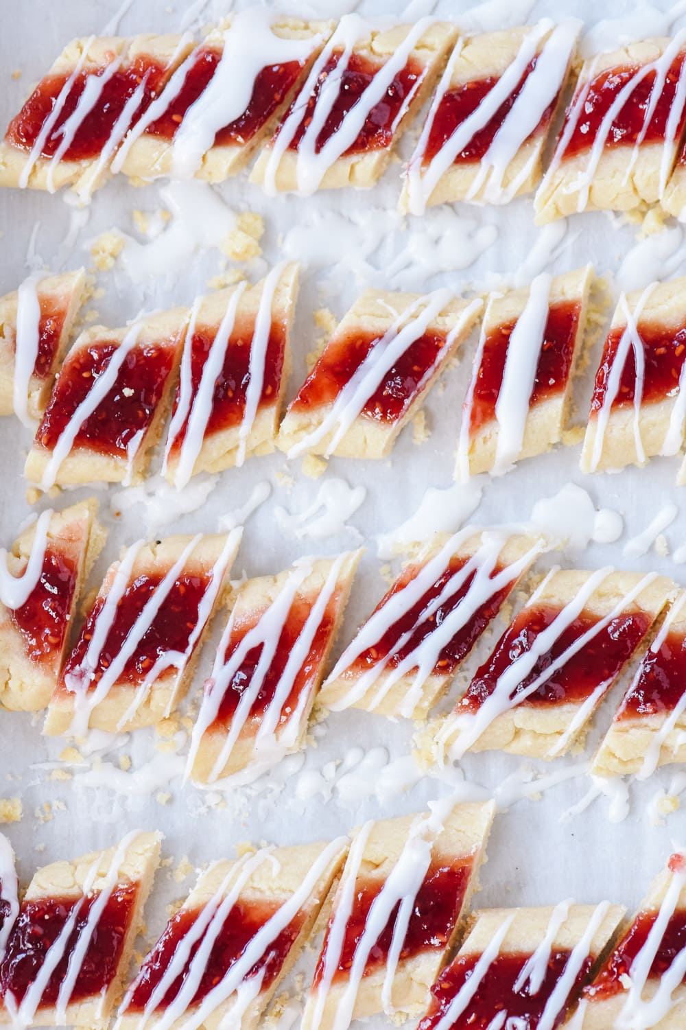 split second cookies overhead shot of jam diagonals