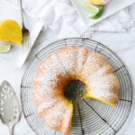 overhead shot of key lime cake