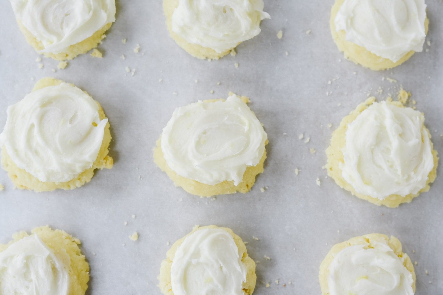 melting moment cookies on a baking sheet