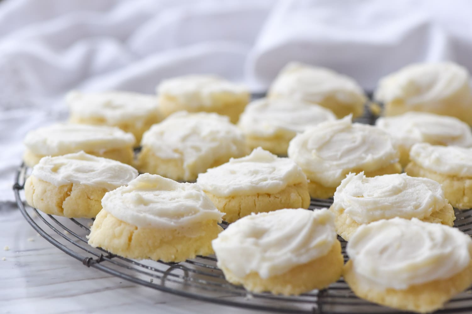 melting moment cookies on a cooling rack