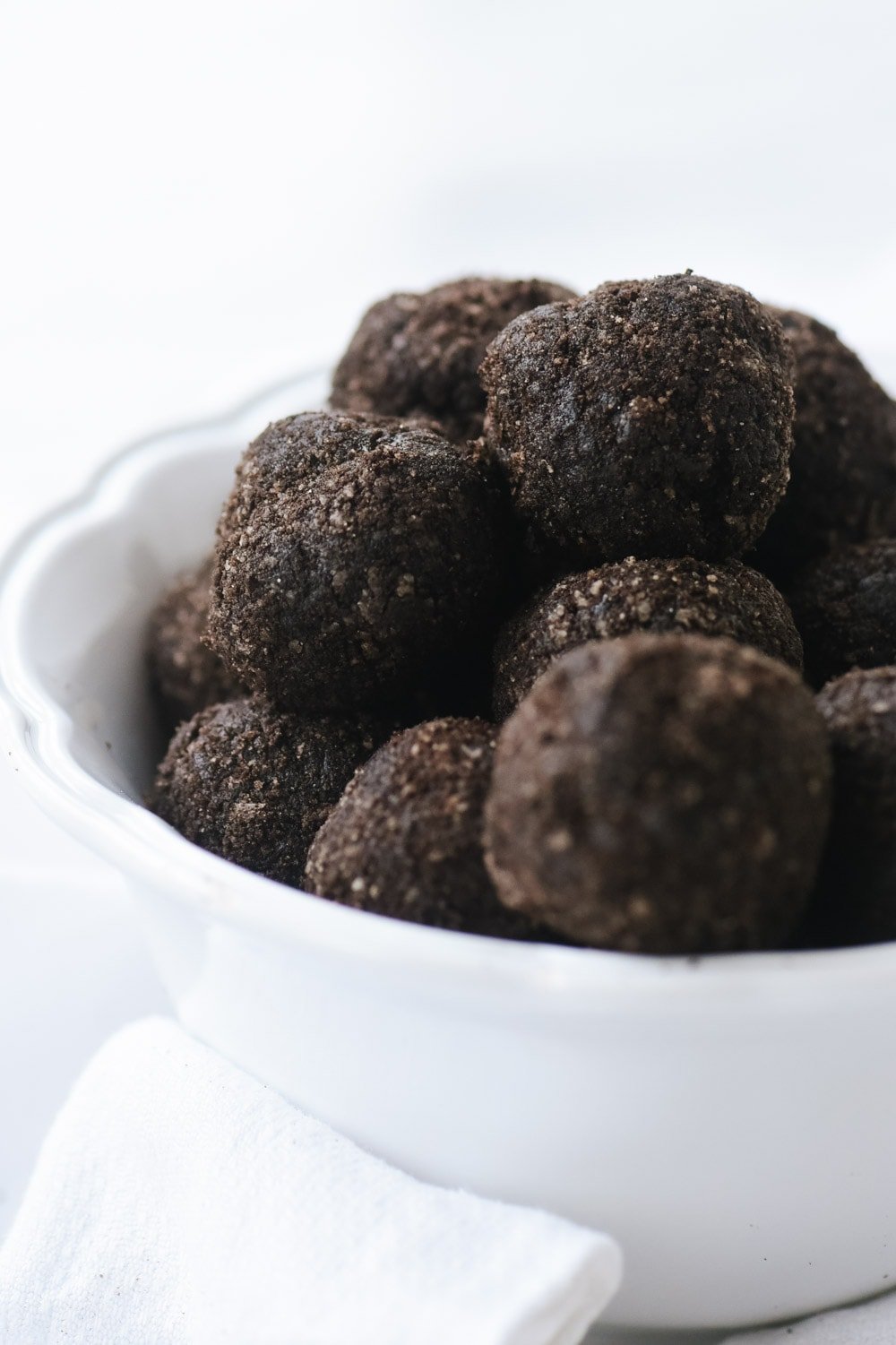 Pile of oreo truffles in a bowl